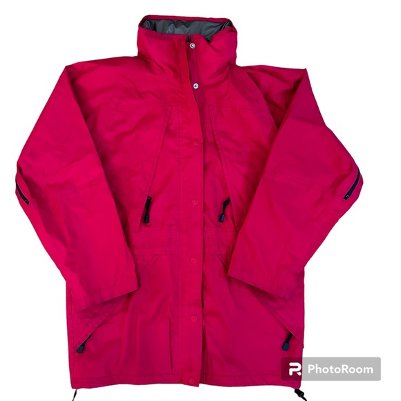 REI Women's Red Gore-Tex Outdoor Rain Hooded Jacket Size 14 - Picture 1 of 11